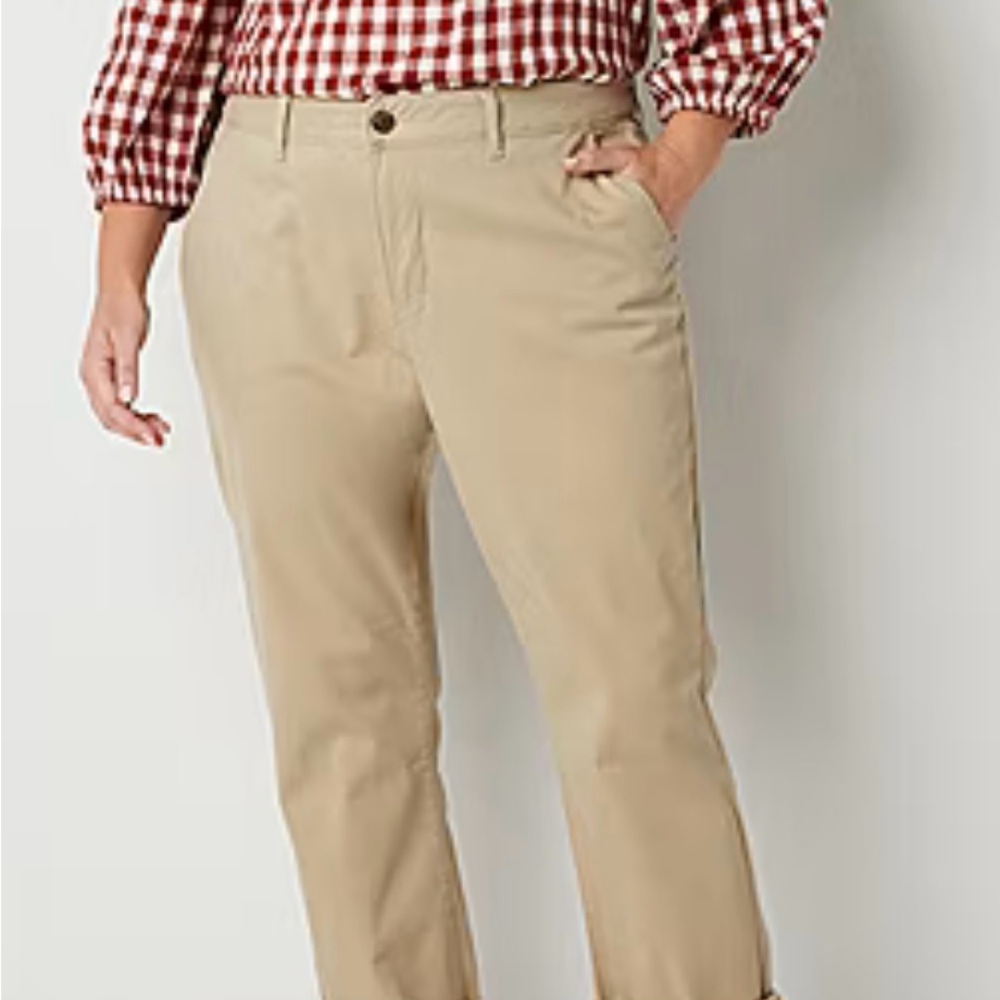 St. John’s Bay Women's Plus Relaxed Fit Chinos